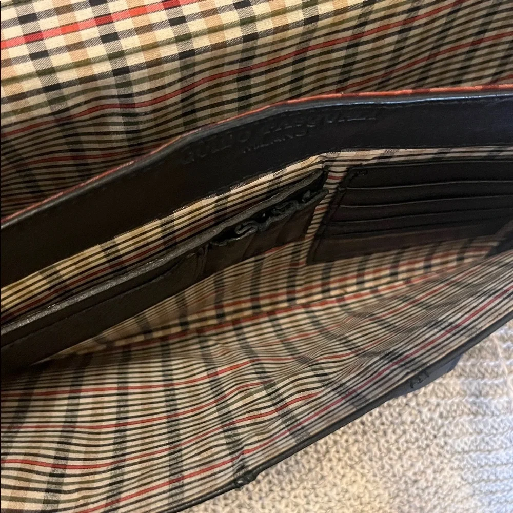 Guido Pasquali Milano Black Soft Pebbled Leather Briefcase Laptop Attaché  Bag